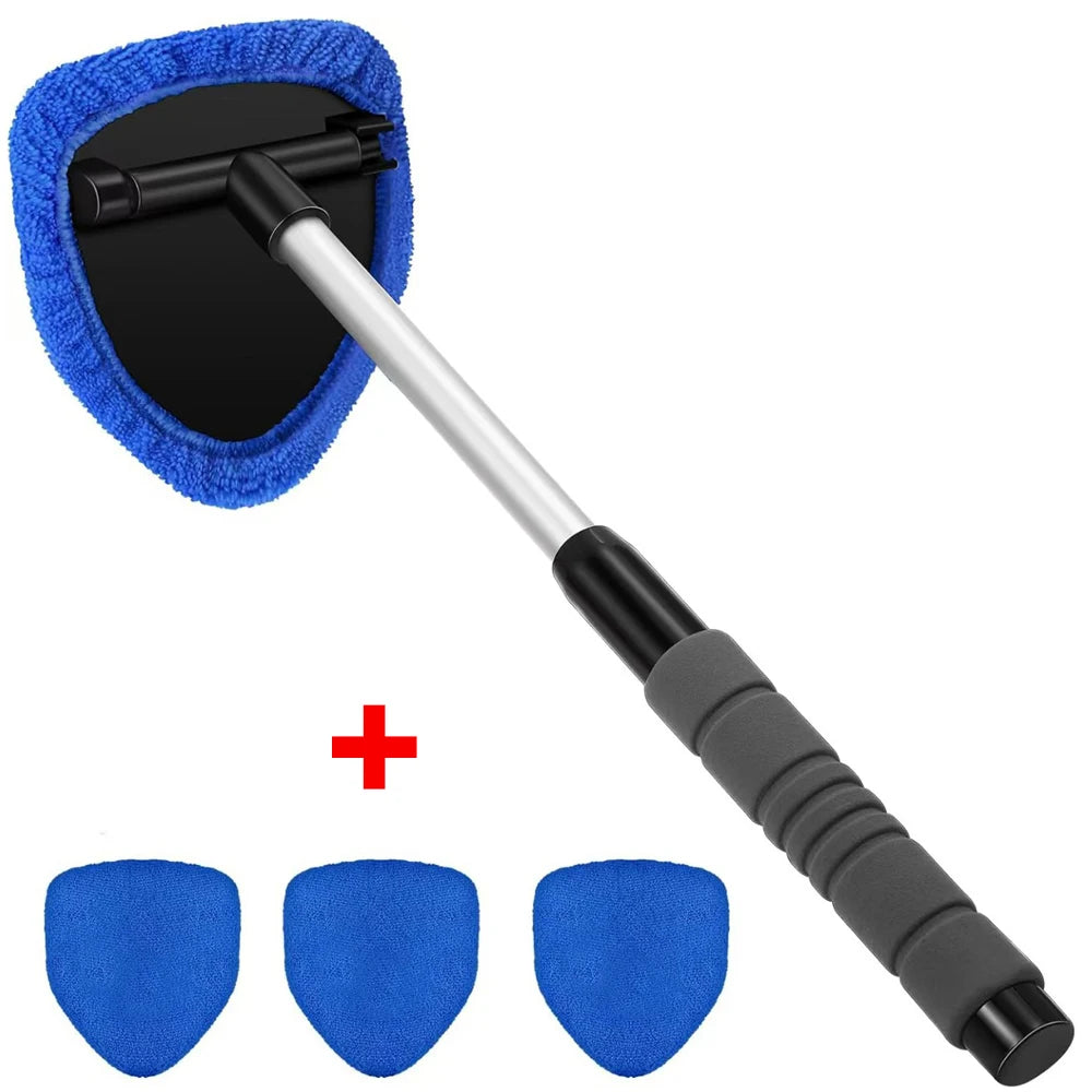 Kit Nettoyage Pare-Brise Télescopique – Brosse Microfibre & Raclette