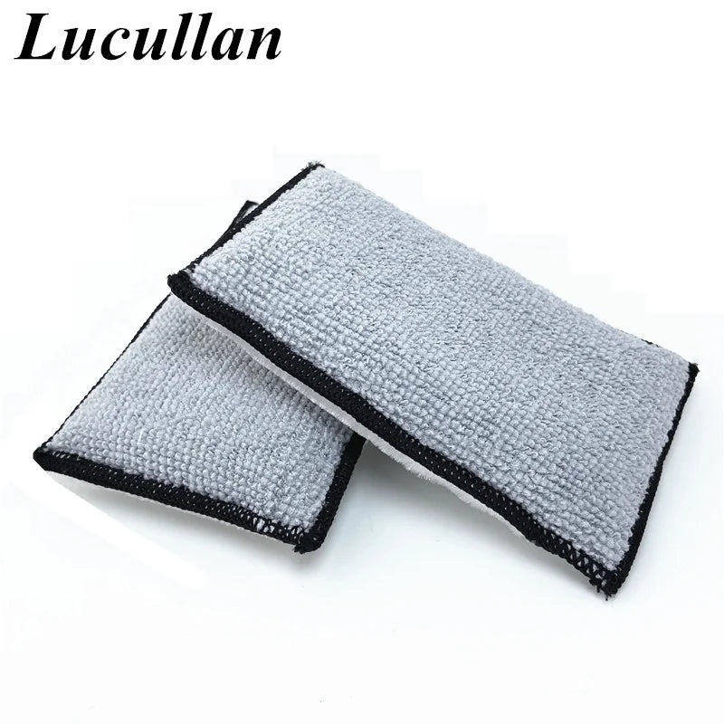 Lucullan Éponge Microfibre Intérieur 5”x3” – Applicateur Cuir, Plastique & Sellerie