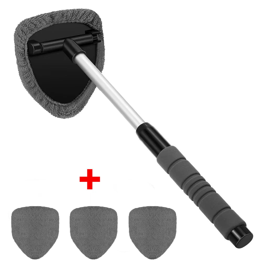 Kit Nettoyage Pare-Brise Télescopique – Brosse Microfibre & Raclette